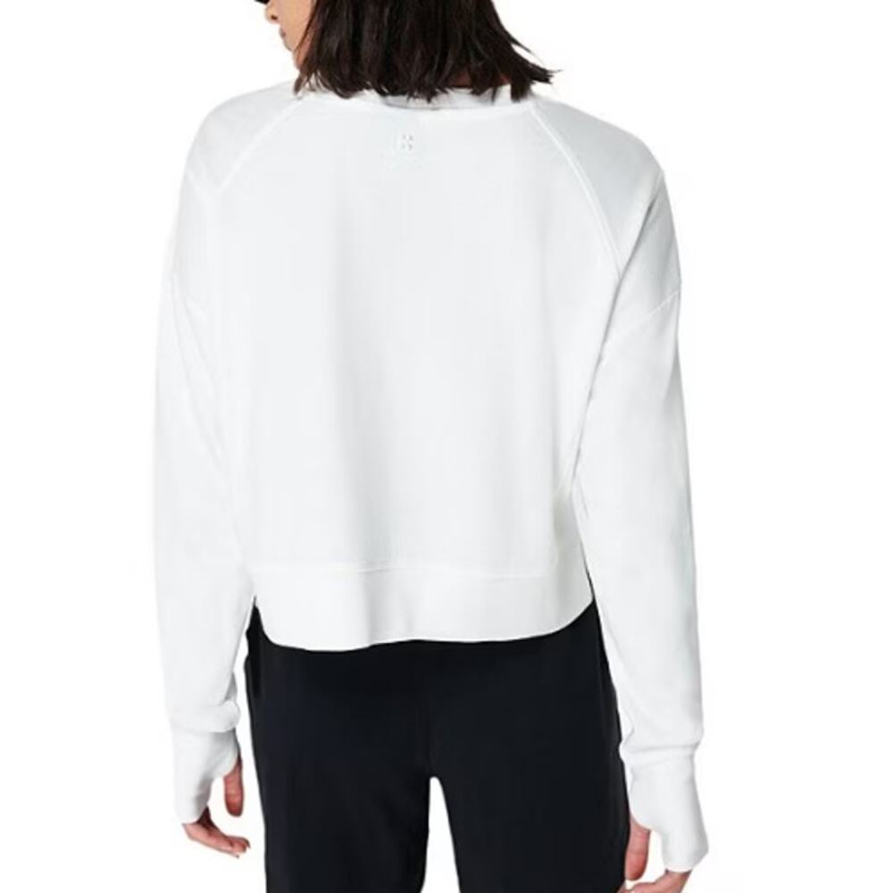 Sweaty Betty After Class Crop Sweatshirt in Lily White – EUC Size Medium - Picture 3 of 5
